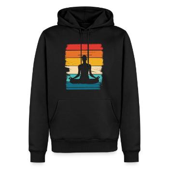 Méditation du Lotus arc-en-ciel - Sweat à capuche Premium bio Homme - noir - Devant - Nico (187cm)
