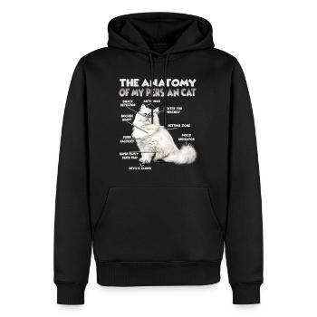 Dictons de chats Amateur de chats Cadeau Fan de chat - Sweat à capuche Premium bio Homme - noir - Devant - Nico (187cm)