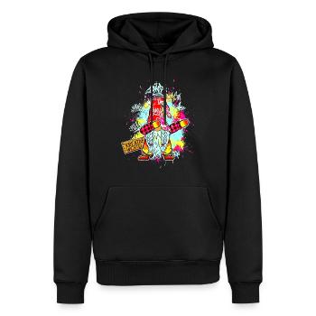 KREATIV WICHTEL Dab Graffiti Künstler XMas  - Männer Premium Bio Hoodie - Schwarz - Vorne - Nico (187cm)
