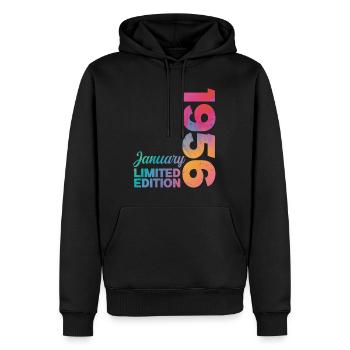 Geburtstag Januar 1956 Geboren im Januar Geschenk - Männer Premium Bio Hoodie - Schwarz - Vorne - Nico (187cm)
