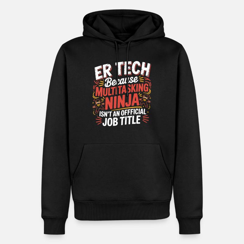 Tech Ninja: Multitasking Humor - Männer Premium Bio Hoodie - Schwarz