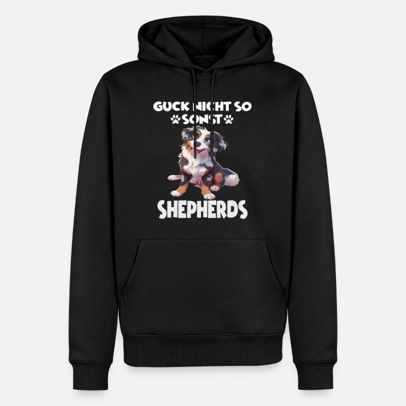 Australian Shepherd T Gassi Hundehalter Aussie - Männer Premium Bio Hoodie - Schwarz