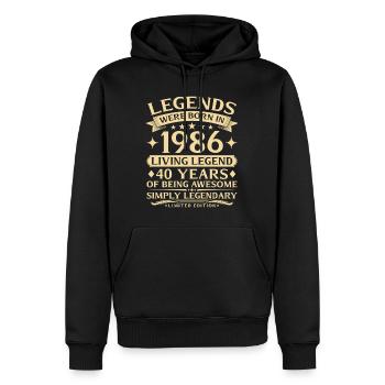 Vintage 1986 Vintage Né 40e anniversaire - Sweat à capuche Premium bio Homme - noir - Devant - Nico (187cm)