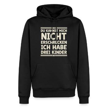 3 enfants Maman Maman Papa Père - Sweat à capuche Premium bio Homme - noir - Devant - Nico (187cm)