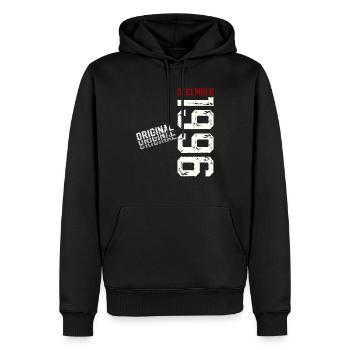 29e anniversaire Original décembre Né en 1996 - Sweat à capuche Premium bio Homme - noir - Devant - Nico (187cm)