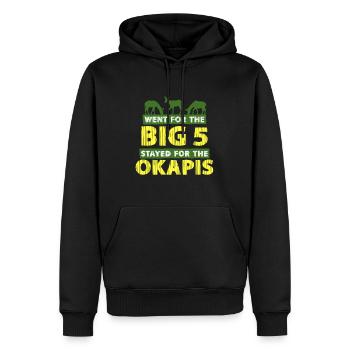 Okapi Tier - Männer Premium Bio Hoodie - Schwarz - Vorne - Nico (187cm)