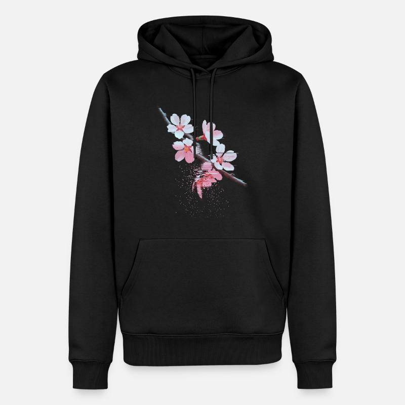 Succursale d’art bug de Cherry Blossoms - Sweat à capuche Premium bio Homme - noir