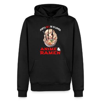 Just A Girl Who Loves Anime And Ramen Manga Japan - Männer Premium Bio Hoodie - Schwarz - Vorne - Nico (187cm)