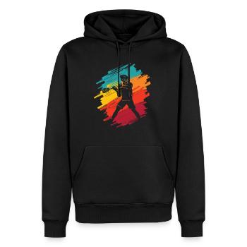 Lacrosse Joueur de Lacrosse Retro Kids Masculin - Sweat à capuche Premium bio Homme - noir - Devant - Nico (187cm)