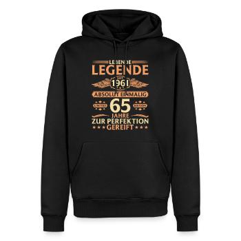 65e anniversaire Absolument unique Né en 1961 - Sweat à capuche Premium bio Homme - noir - Devant - Nico (187cm)