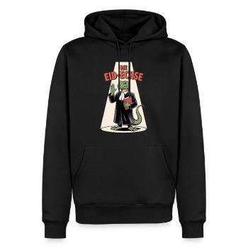 Die Eid-Echse im Richter-Look Cartoon - Männer Premium Bio Hoodie - Schwarz - Vorne - Nico (187cm)