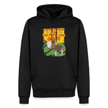Okapi Tier - Männer Premium Bio Hoodie - Schwarz - Vorne - Nico (187cm)