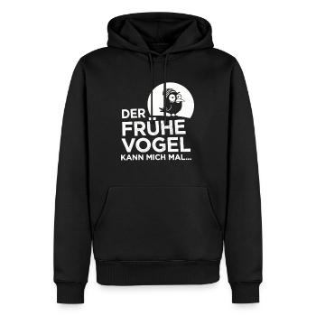 Le lève-tôt me fait ! - Sweat à capuche Premium bio Homme - noir - Devant - Nico (187cm)