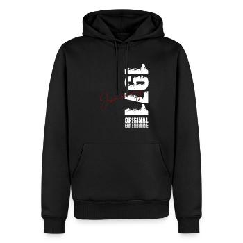 55e anniversaire Original janvier Né en 1971 - Sweat à capuche Premium bio Homme - noir - Devant - Nico (187cm)
