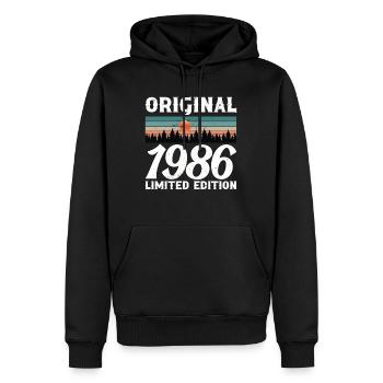 Cadeau d'anniversaire 1986 Original Rétro Vintage - Sweat à capuche Premium bio Homme - noir - Devant - Nico (187cm)