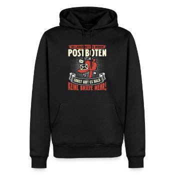 Postman BETTER BE NET TO YOUR POSTMAN - Men’s Premium Organic Hoodie - black - Front - Nico (187cm)