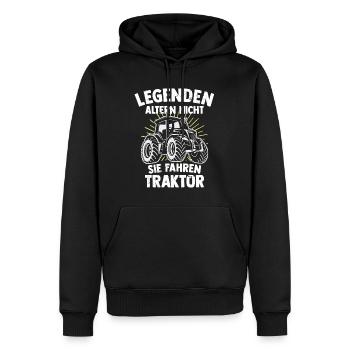 Legenden fahren den Traktor eines Bauern - Männer Premium Bio Hoodie - Schwarz - Vorne - Nico (187cm)
