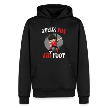 J’peux pas j’ai foot – enfant cartoon - Sweat à capuche Premium bio Homme - noir - Devant - Nico (187cm)
