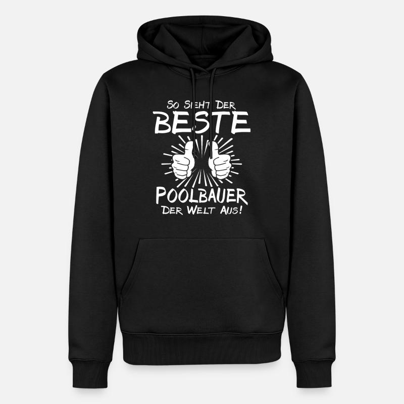 Bester Poolbauer - Männer Premium Bio Hoodie - Schwarz
