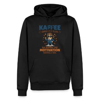 Coffee vs. Motivation – Fun Business Design - Men’s Premium Organic Hoodie - black - Front - Nico (187cm)