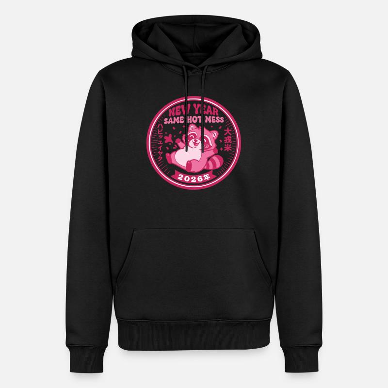 Neujahr Same Hot Mess 2026 Feier - Männer Premium Bio Hoodie - Schwarz