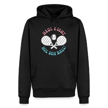 Jeu de padel : NE PLEURE PAS, PRENDS LE BALLON ! Amusement - Sweat à capuche Premium bio Homme - noir - Devant - Nico (187cm)