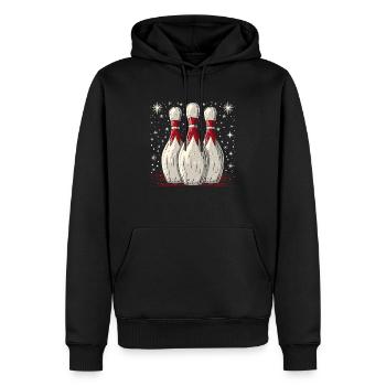 Quilles de bowling de dessin animé - Sweat à capuche Premium bio Homme - noir - Devant - Nico (187cm)