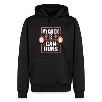 Boissons énergisantes : mon cardio fait des courses - Sweat à capuche Premium bio Homme - noir - Devant - Nico (187cm)