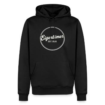 Eigentümer Est. 2026 – Stolzer Besitzer Retro - Männer Premium Bio Hoodie - Schwarz - Vorne - Nico (187cm)