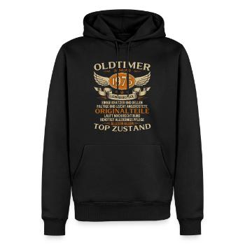 50. Geburtstag Geschenk Oldtimer Januar 1976 - Männer Premium Bio Hoodie - Schwarz - Vorne - Nico (187cm)