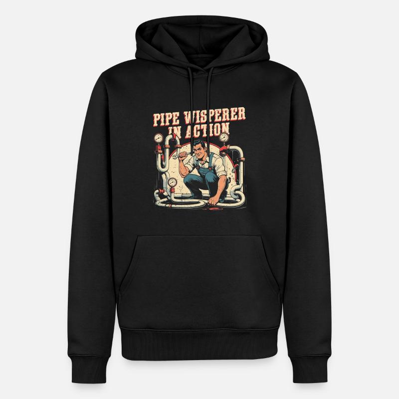 Pipe Layer Pipe Builder Pipe Whisperer - Sweat à capuche Premium bio Homme - noir