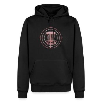 Disc Golf Korb Ziel lustiger Disc Golfer fliegt - Männer Premium Bio Hoodie - Schwarz - Vorne - Nico (187cm)