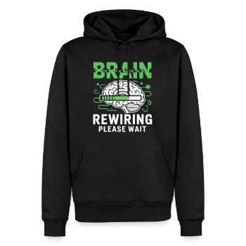 Gehirn-Neustart Bitte Warten - Männer Premium Bio Hoodie - Schwarz - Vorne - Nico (187cm)