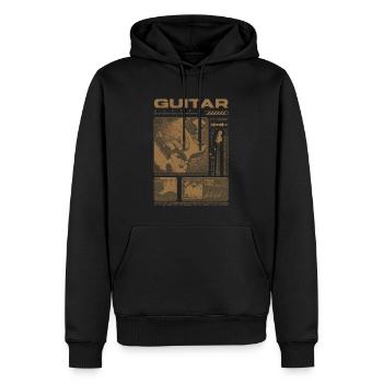 Guitariste Guitariste Rock Musicien streetwear - Sweat à capuche Premium bio Homme - noir - Devant - Nico (187cm)