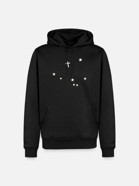 Kreuz im Sternenhimmel - Männer Premium Bio Hoodie - Schwarz