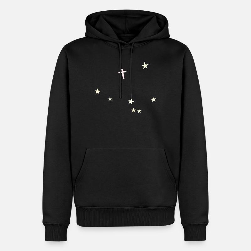 Croix dans le ciel étoilé - Sweat à capuche Premium bio Homme - noir