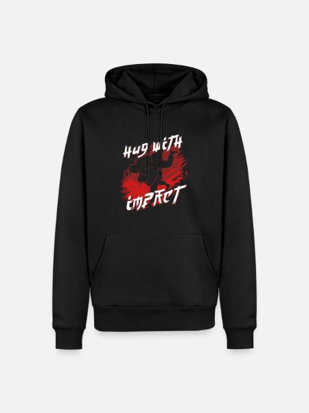 Judo Kampfsport Hug With Impact - Männer Premium Bio Hoodie - Schwarz