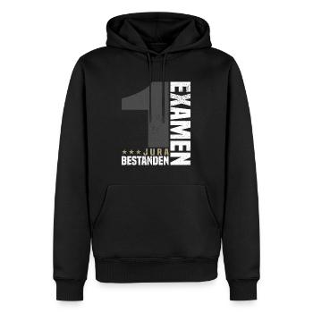 Glückwunsch 1. Examen Jura - Männer Premium Bio Hoodie - Schwarz - Vorne - Nico (187cm)