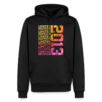 LIMITED EDITION 2013 13 JAHRE 13. GEBURTSTAG - Männer Premium Bio Hoodie - Schwarz - Vorne - Nico (187cm)