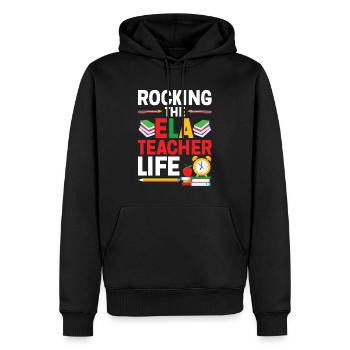 Spécialiste de l’équipe d’enseignement des arts du langage anglais - Sweat à capuche Premium bio Homme - noir - Devant - Nico (187cm)