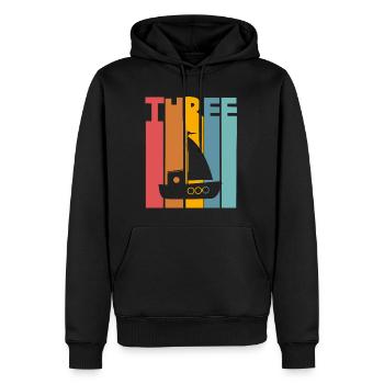 Voilier du 3e anniversaire - Sweat à capuche Premium bio Homme - noir - Devant - Nico (187cm)