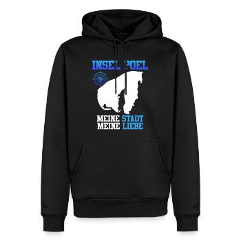 INSEL POEL MEINE STADT MEINE LIEBE Lustiges - Männer Premium Bio Hoodie - Schwarz - Vorne - Nico (187cm)