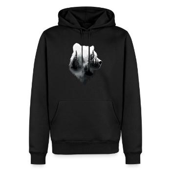 Bear, Forest, Nature, Wilderness, Animal, Bear Artwork - Men’s Premium Organic Hoodie - black - Front - Nico (187cm)