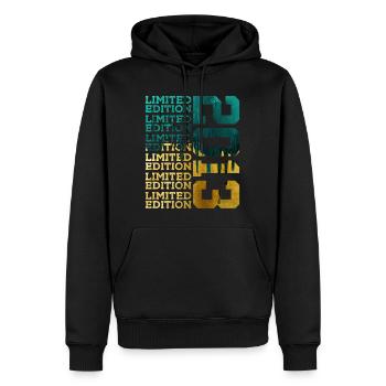 LIMITED EDITION 2013 13 JAHRE 13. GEBURTSTAG - Männer Premium Bio Hoodie - Schwarz - Vorne - Nico (187cm)