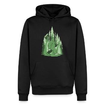 Sasquatch Disc Golf Basket Forest Lustiges Frisbee - Männer Premium Bio Hoodie - Schwarz - Vorne - Nico (187cm)