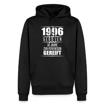 1996 30 Jahre Spruch Geschenk zum 30. Geburtstag - Männer Premium Bio Hoodie - Schwarz - Vorne - Nico (187cm)