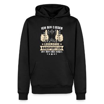 Radsportler Sprüche - Männer Premium Bio Hoodie - Schwarz - Vorne - Nico (187cm)