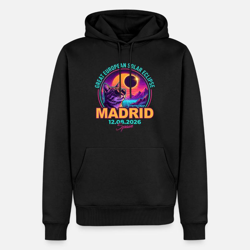 Éclipse de Solar Cat Madrid 2026 - Sweat à capuche Premium bio Homme - noir