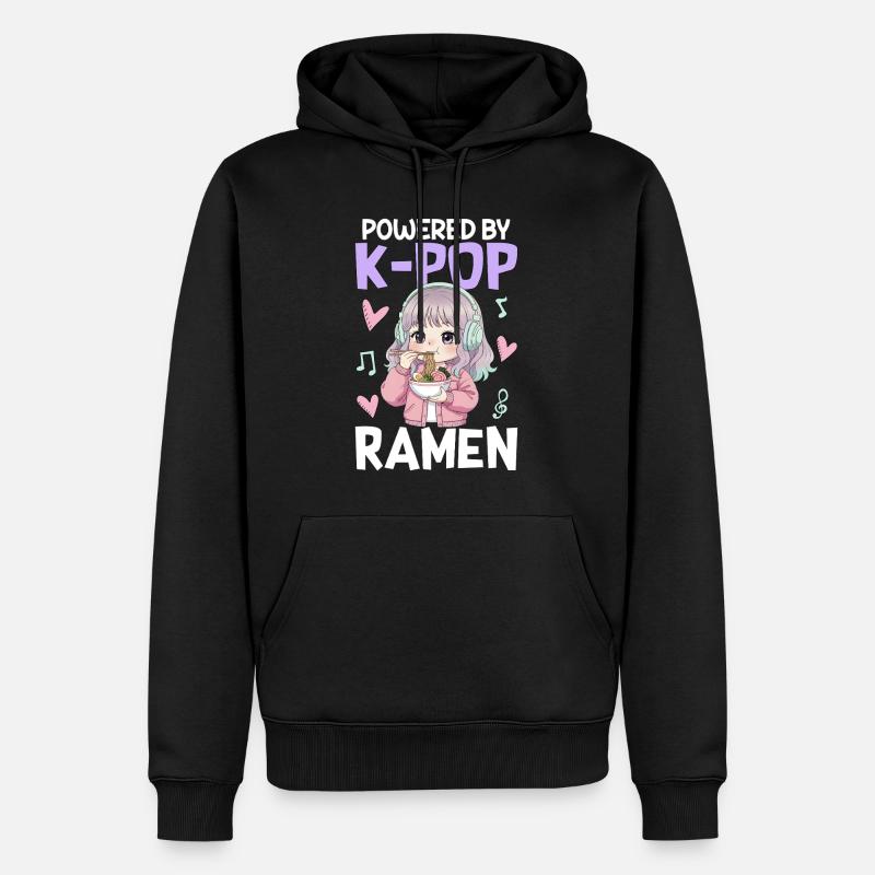 Powered By K-Pop Ramen - Männer Premium Bio Hoodie - Schwarz