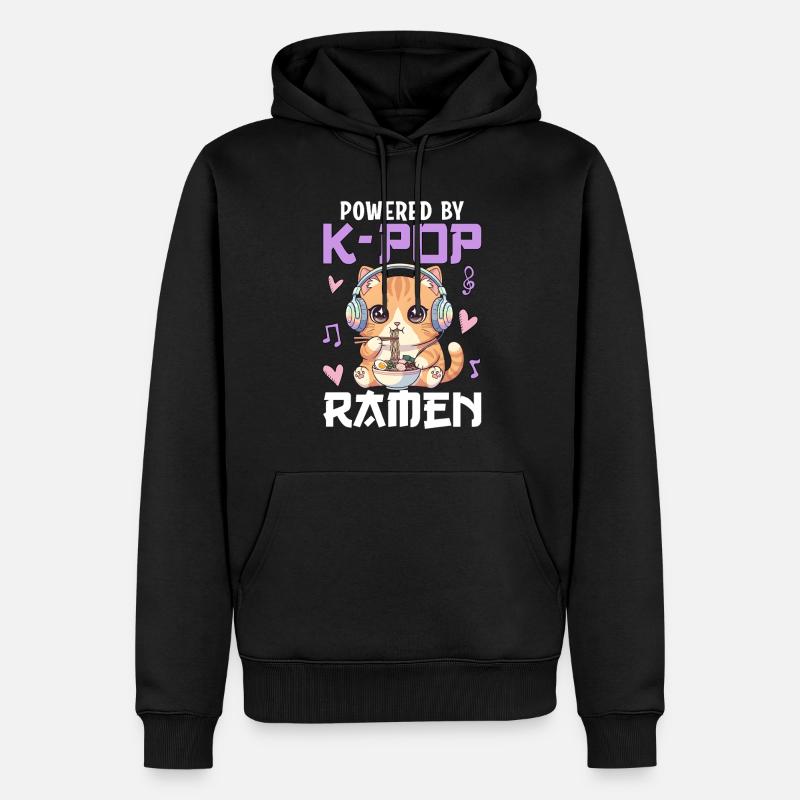 Propulsé par des ramen K-Pop - Sweat à capuche Premium bio Homme - noir